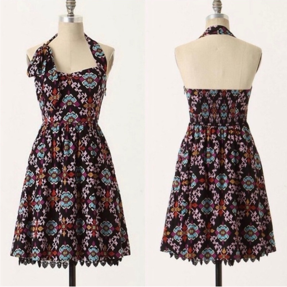 Edme & Esyllte Anthro Primula Halter Dress